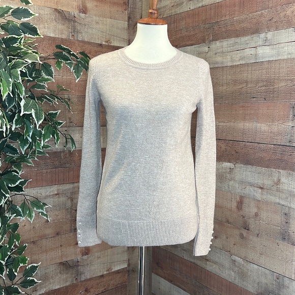 LOFT Sweaters - LOFT Marled Tan Pullover Crew Neck Soft Sweater NWOT